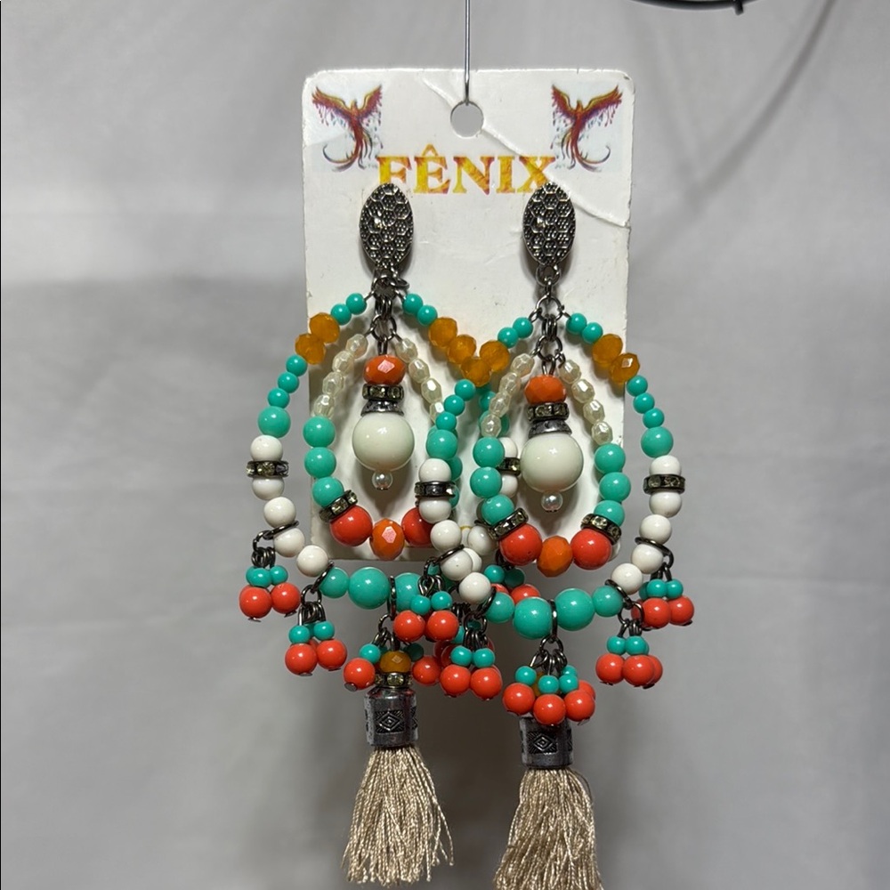 Fenix Colorful Beaded Tassel Earrings